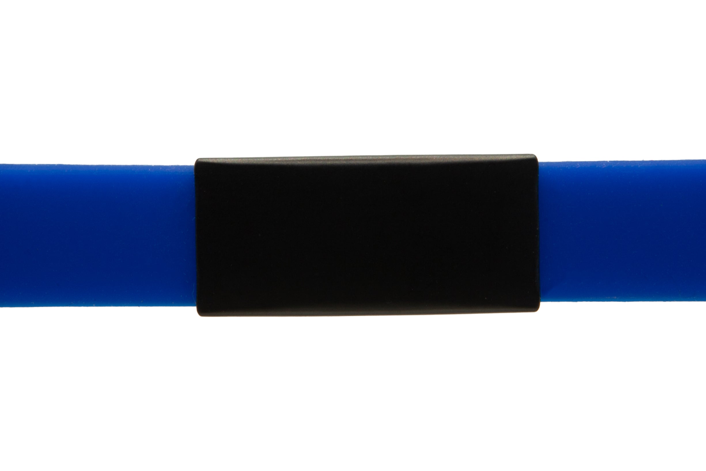 SOS-Info Armband - schwarzer iD-Tag mit blauem Armband