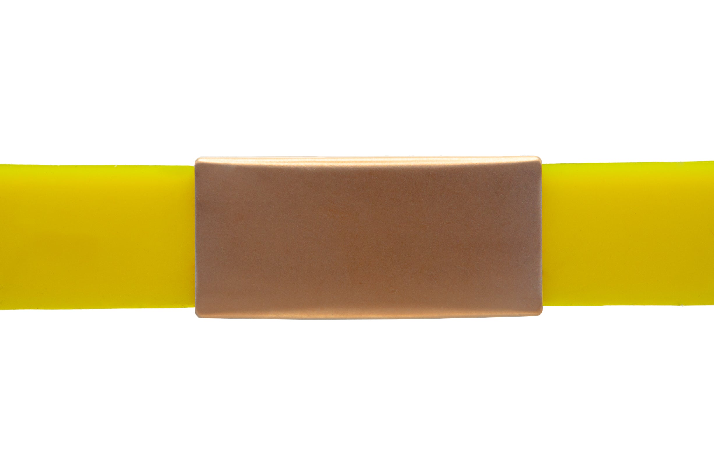 Info-Armband - rosé-goldfarbener iD-Tag mit gelbem Armband