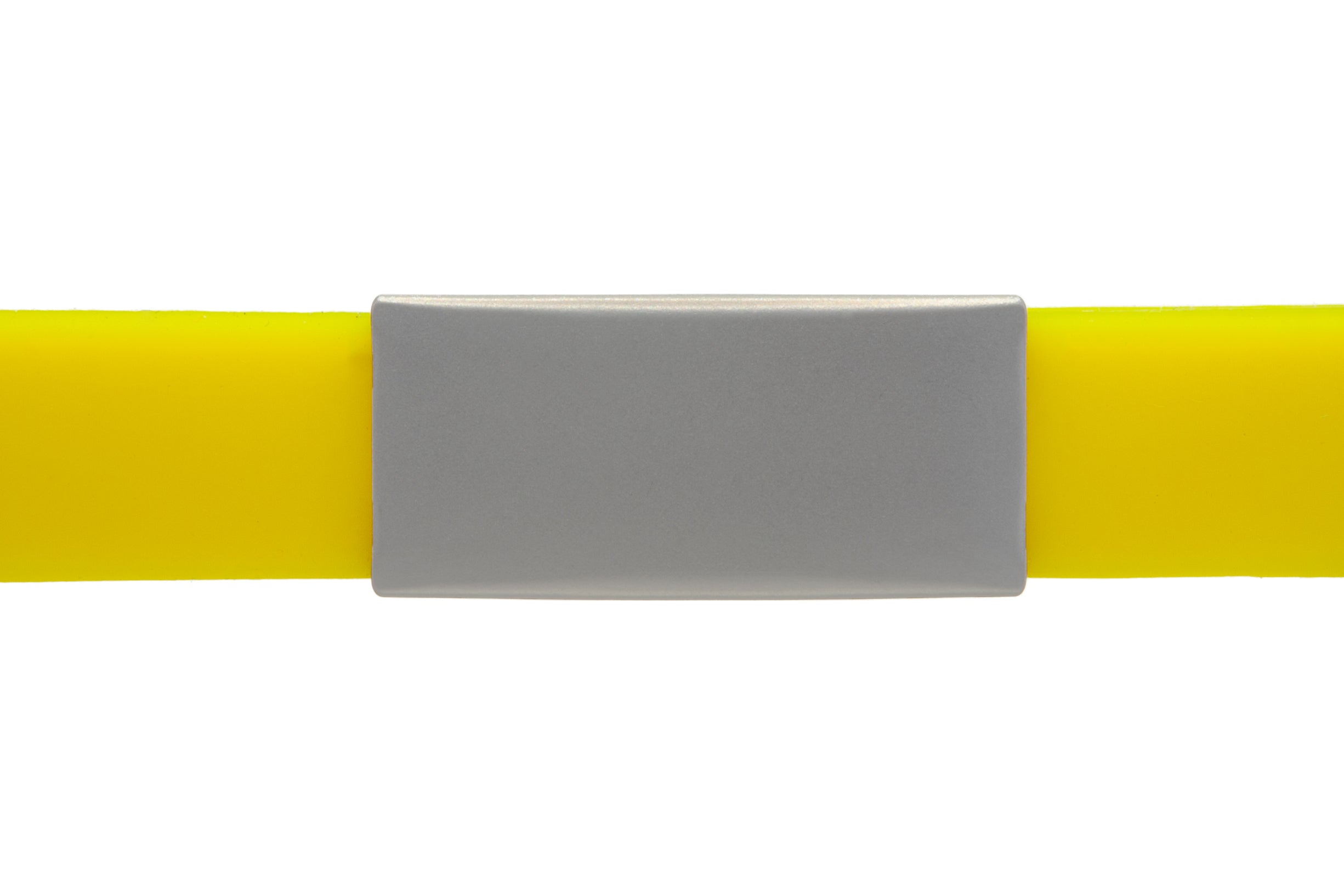 Info-Armband - grauer iD-Tag mit gelbem Armband