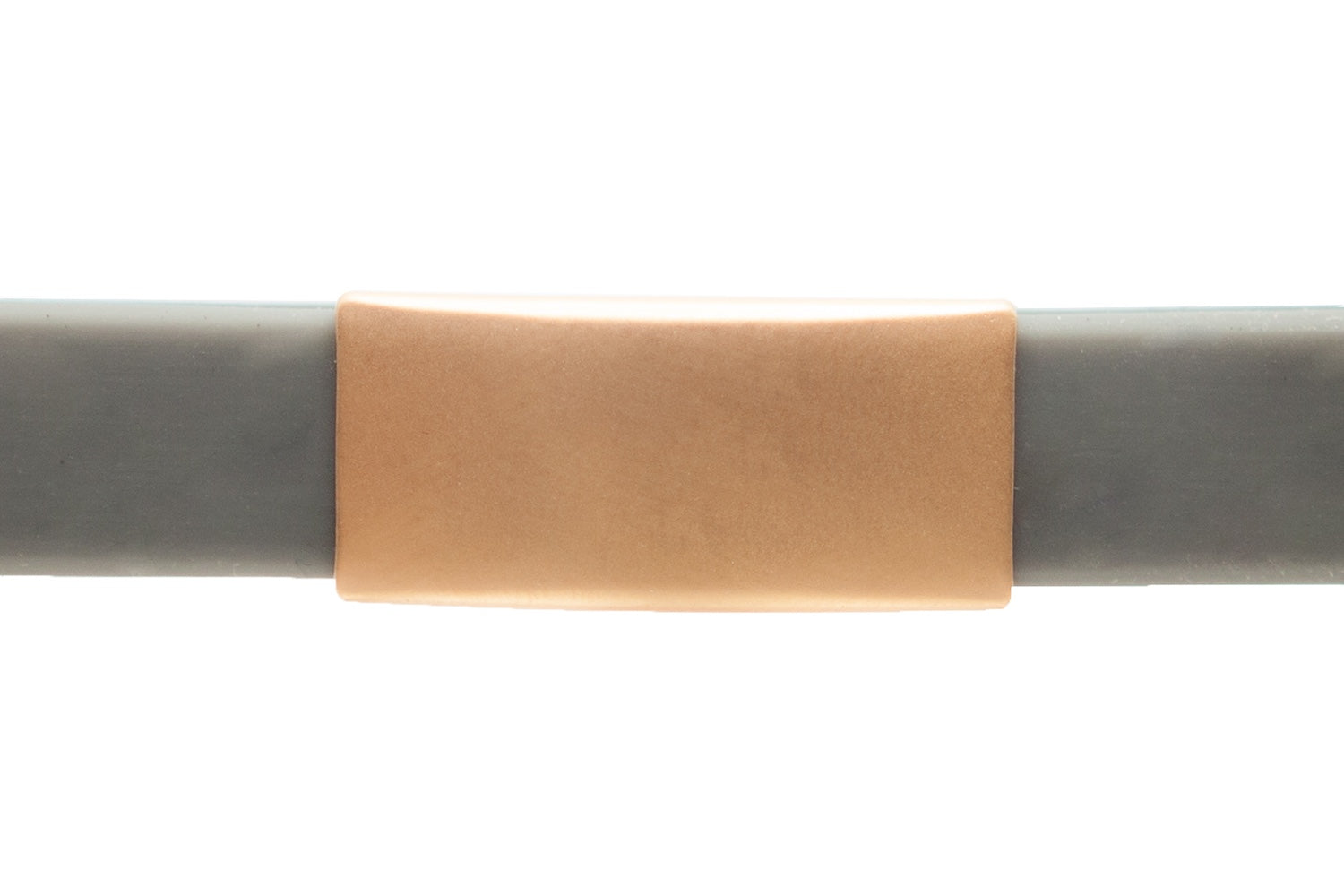 Info-Armband - rosé-gold iD-Tag mit grauem Armband