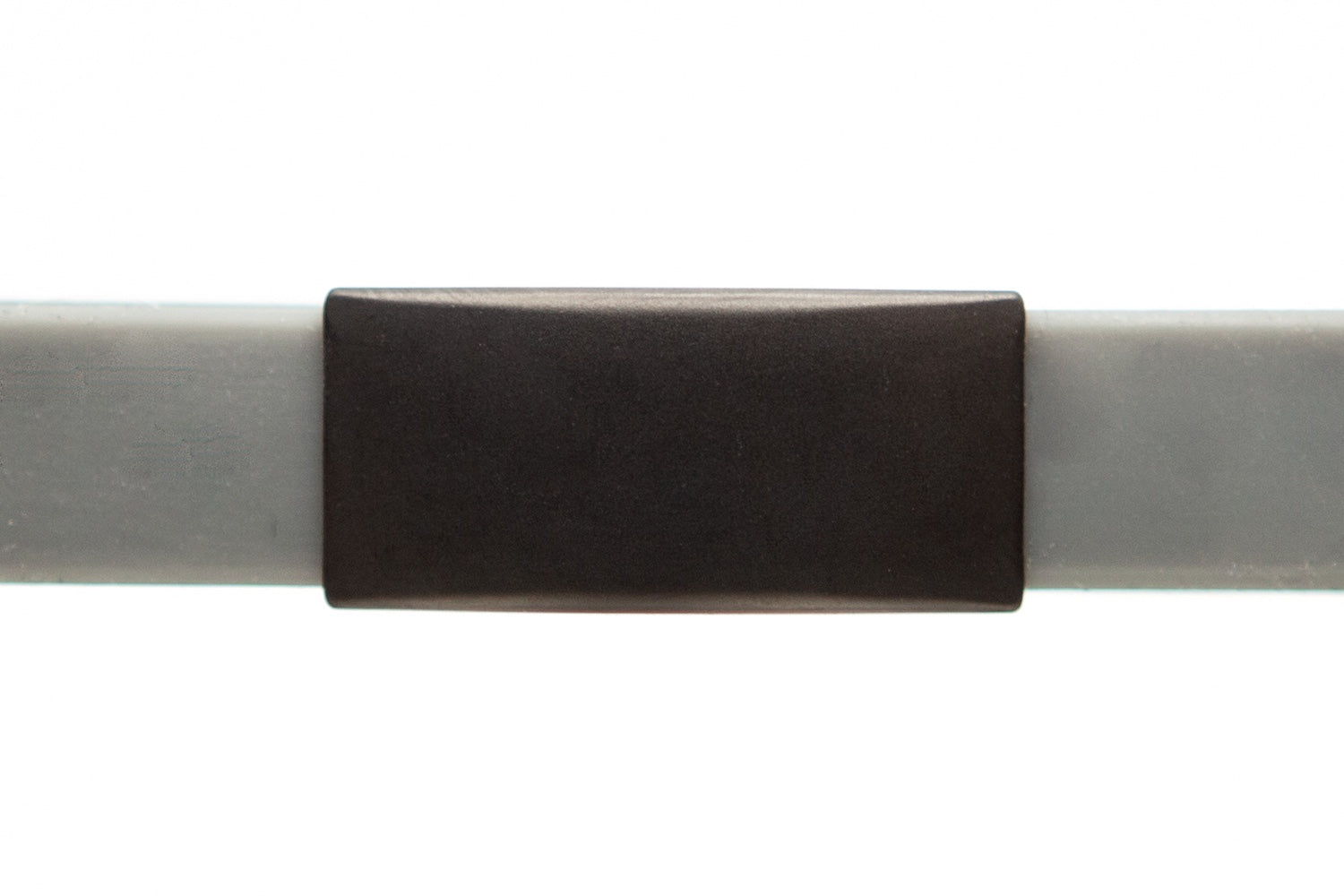 SOS-Info Armband - schwarzes iD-Tag mit grauem Armband