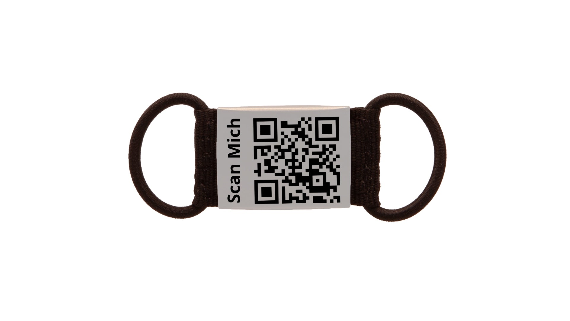 Lautlose Hundemarke mit QR-Code (grau)