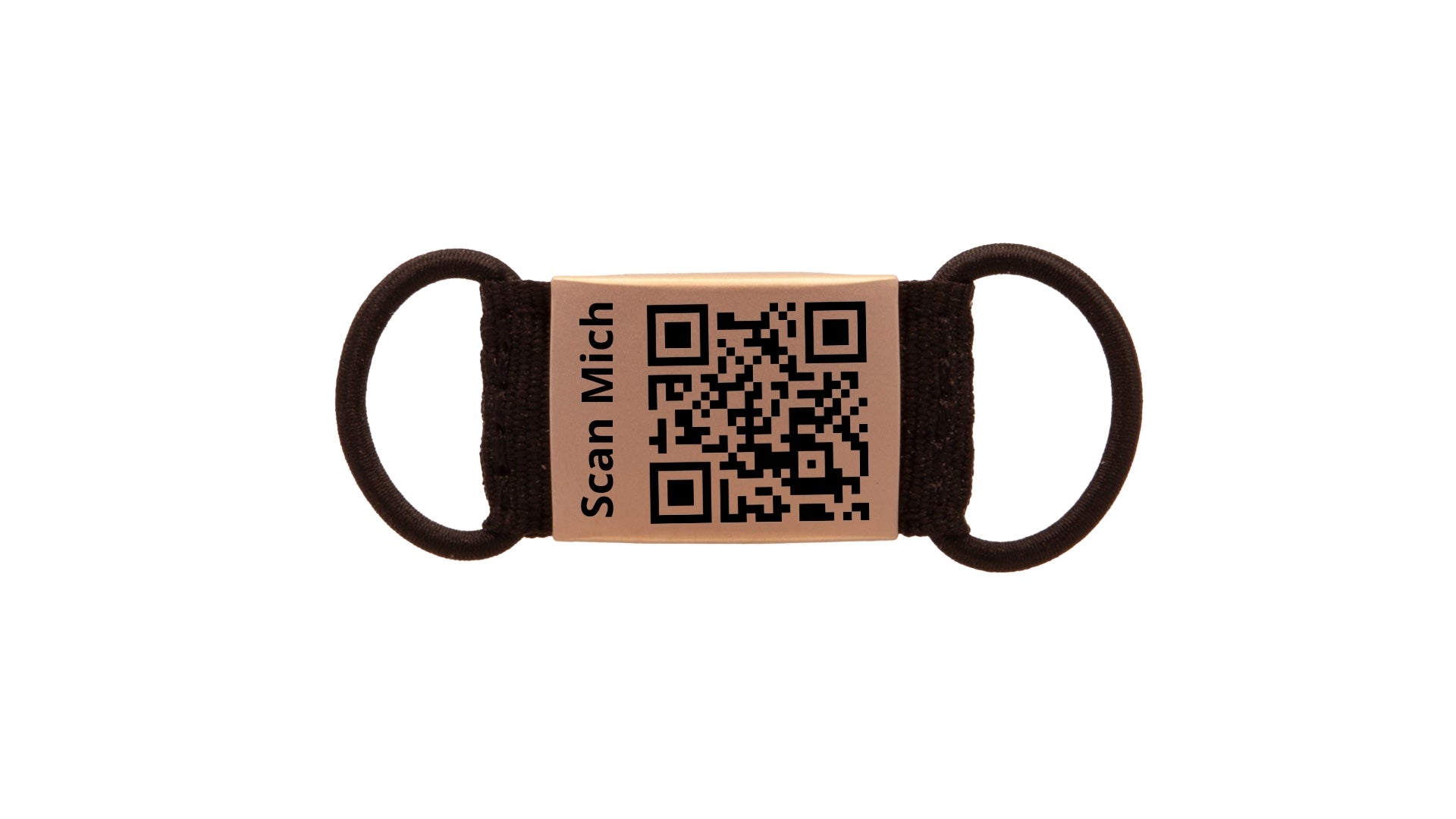 Lautlose Hundemarke mit QR-Code (rosé-goldfarben)