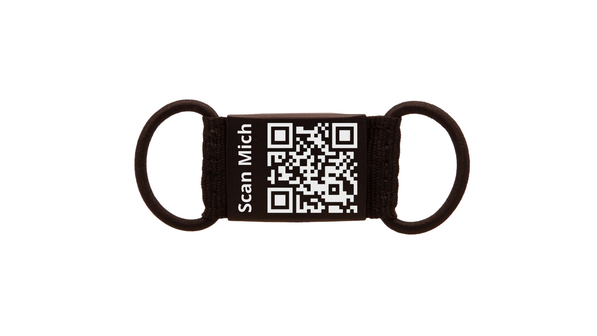 Lautlose Hundemarke mit QR-Code (schwarz)