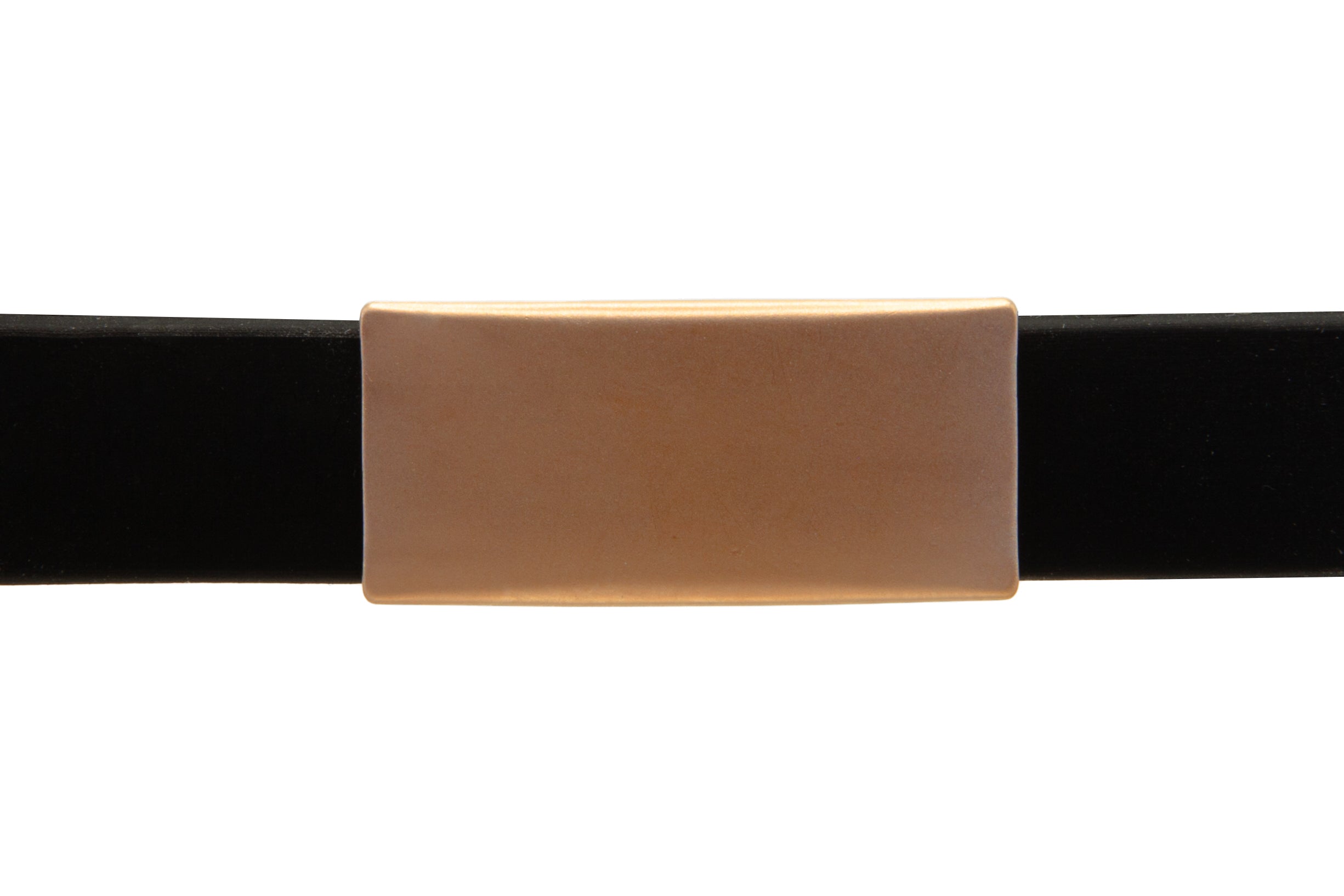 Info-Armband - rosé-goldfarbener iD-Tag mit schwarzem Armband