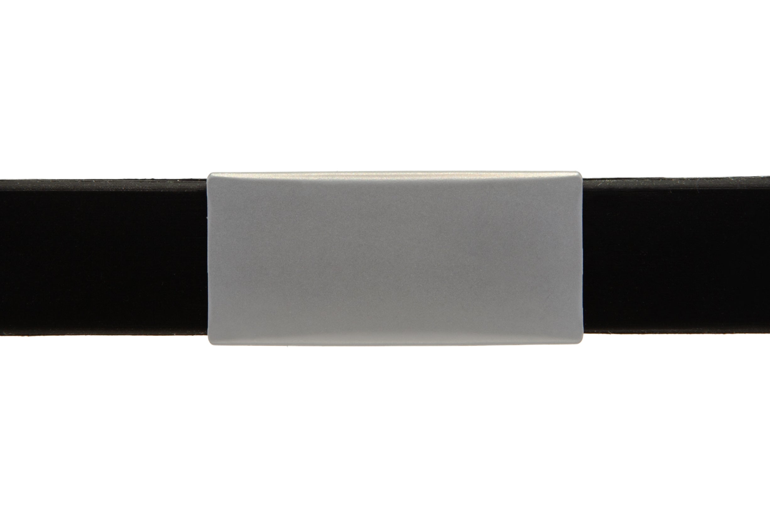 Info-Armband - grauer iD-Tag mit schwarzem Armband