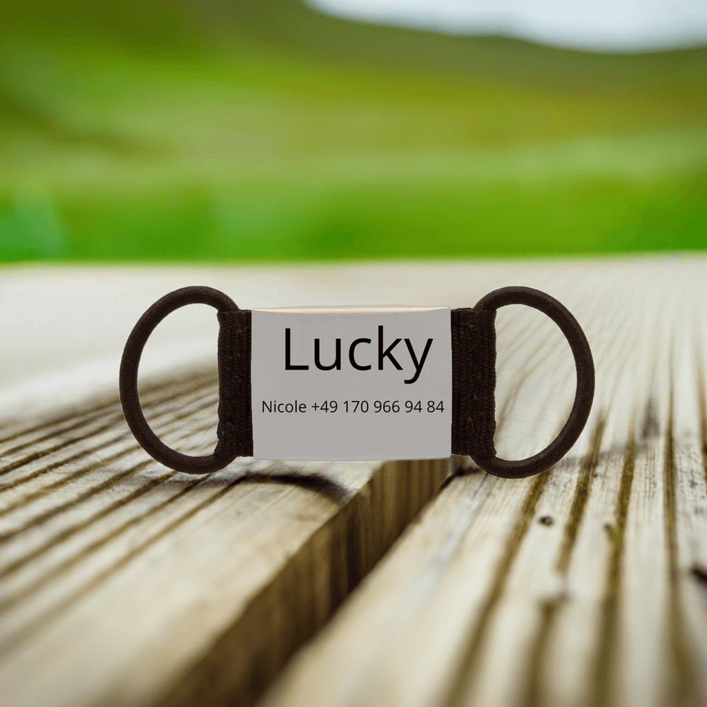 Lautlose Hundemarke mit Gravur (grau)