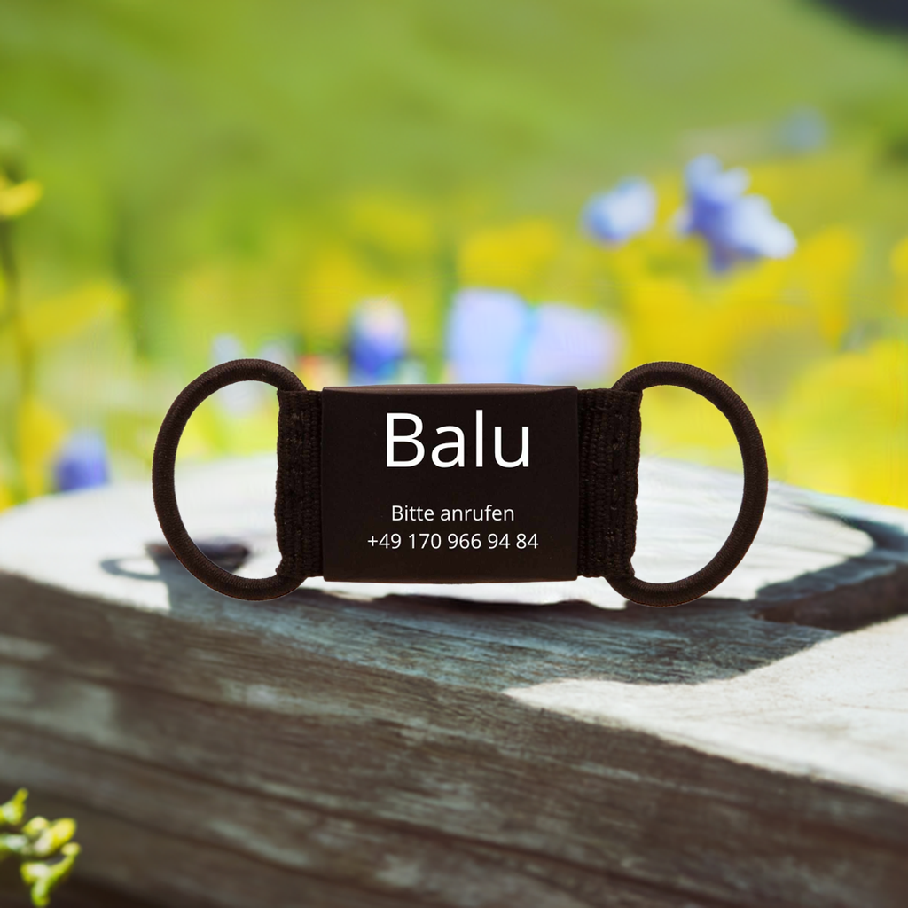 Premium Hundemarke mit Gravur (schwarz)