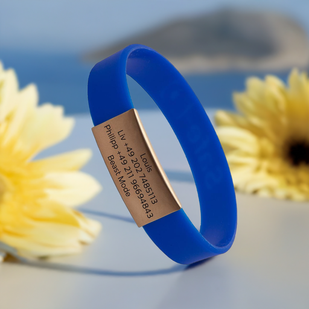 Bronze ID tag with bracelet