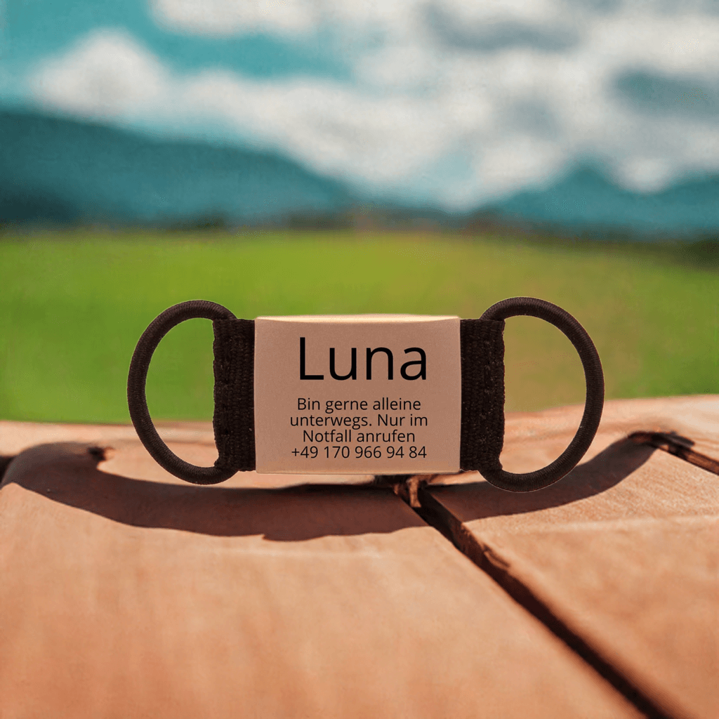 Lautlose Hundemarke mit Gravur (rosé-goldfarben)