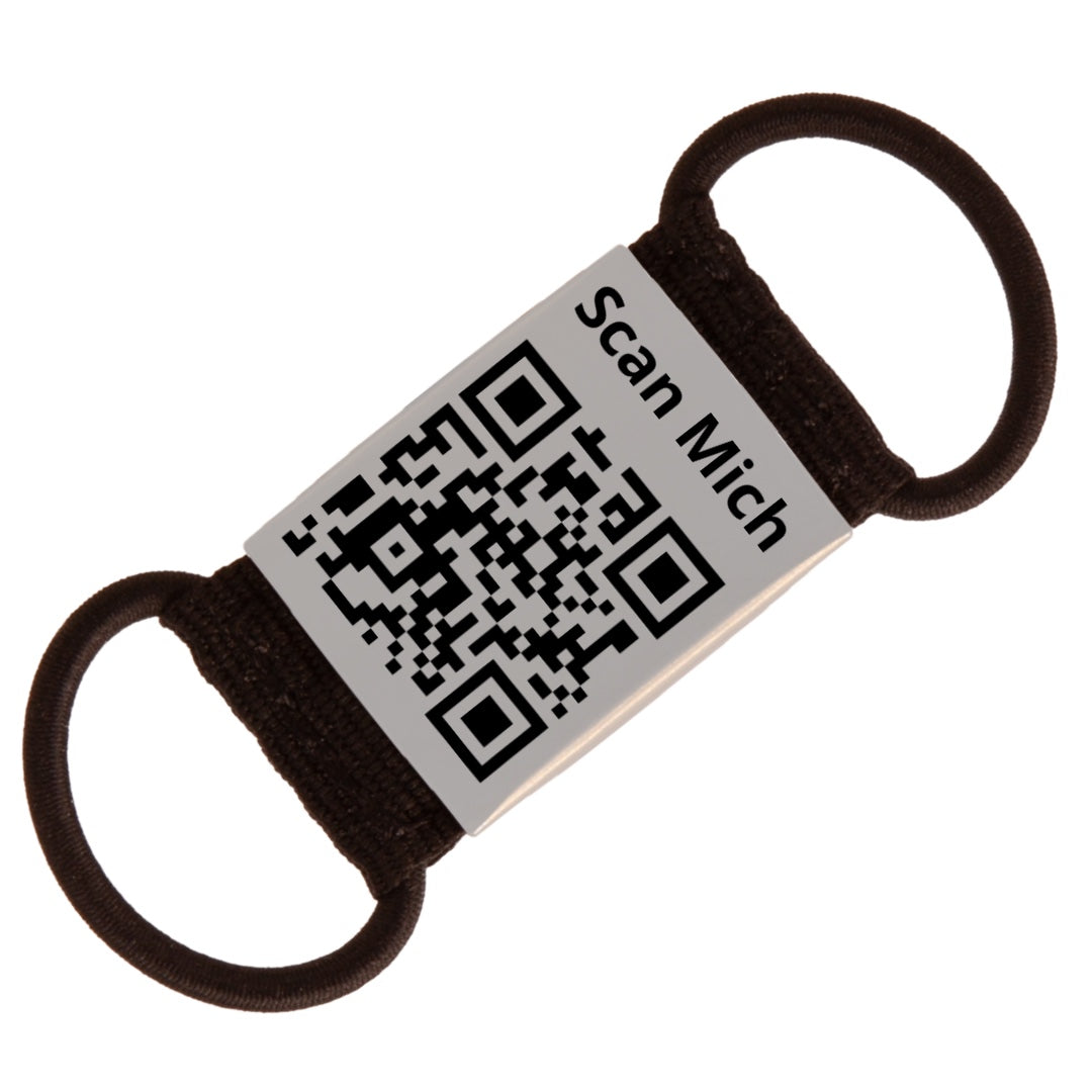 Lautlose Hundemarke mit QR-Code (grau)