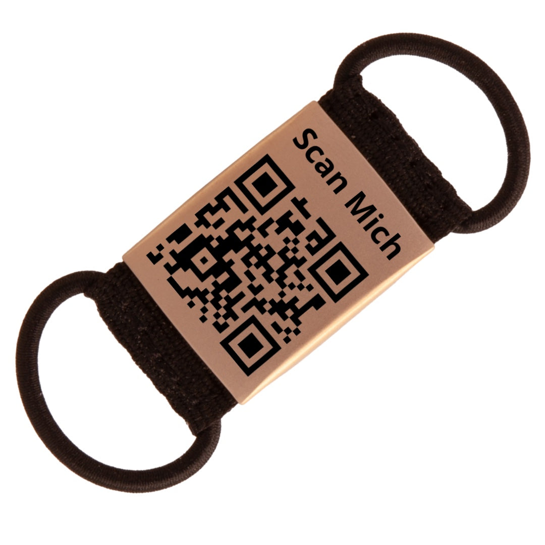 Lautlose Hundemarke mit QR-Code (rosé-goldfarben)