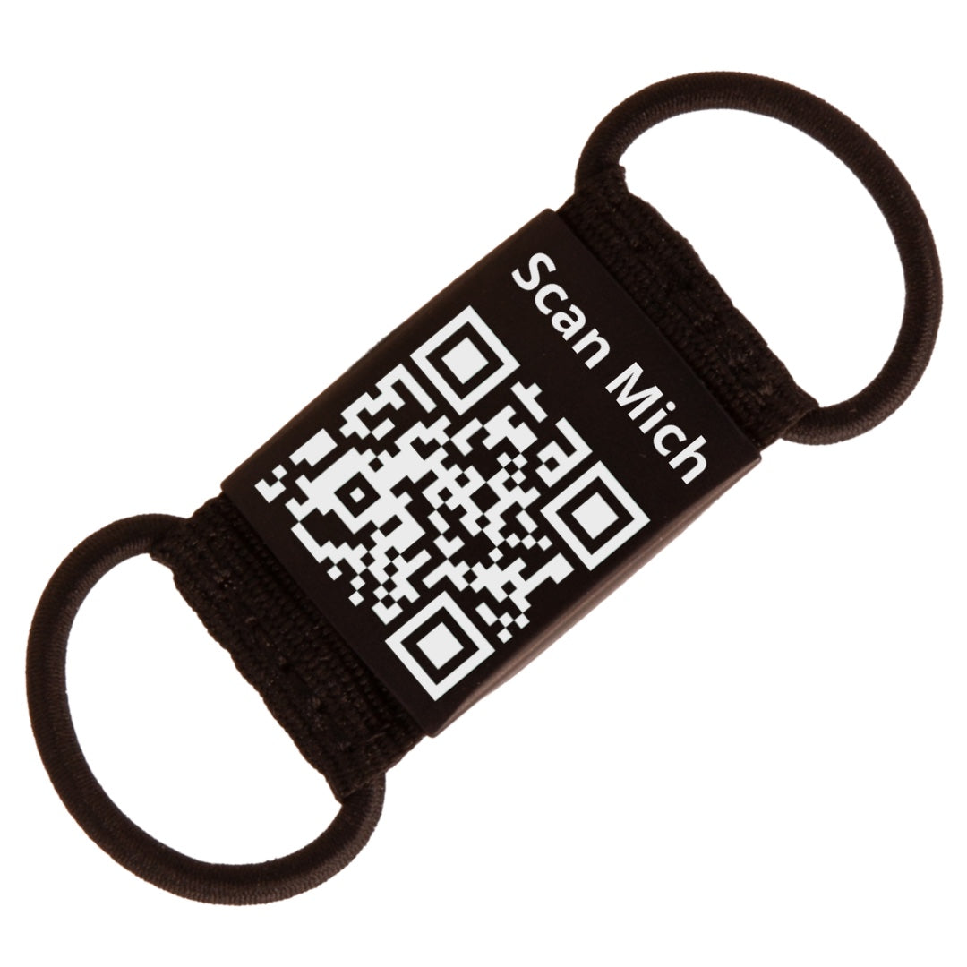 Lautlose Hundemarke mit QR-Code (schwarz)