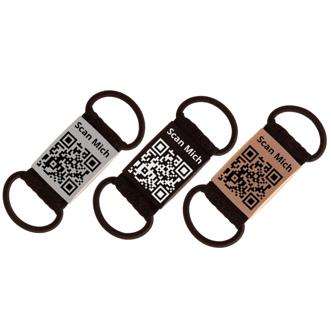 Lautlose Hundemarke mit QR-Code (rosé-goldfarben)