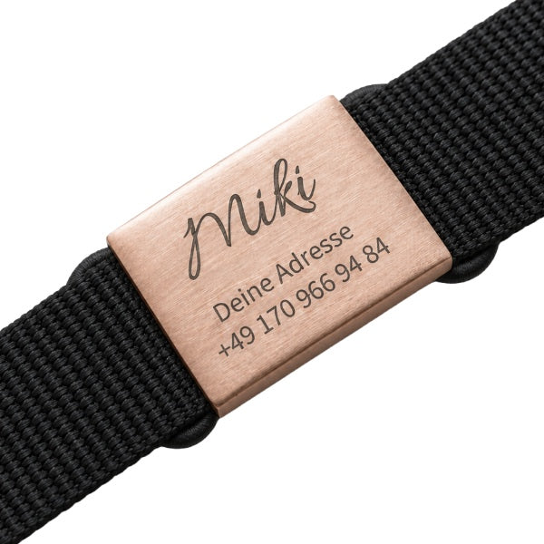 Lautlose Hundemarke mit Gravur – Kein Klappern am Halsband - rosé-gold